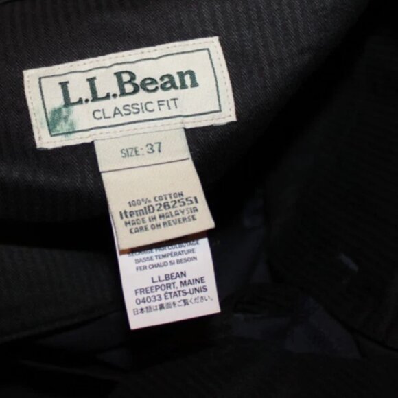 L.L. Bean Navy Blue Men's Pants 37 x 32 Wrinkle Free Cotton - Picture 3 of 8